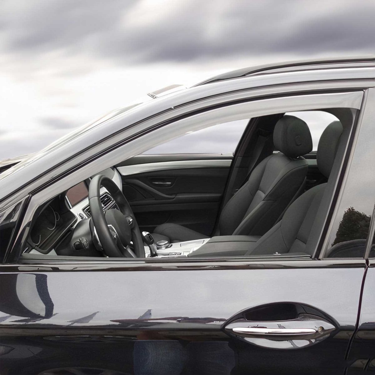 BMW 5 Series Wind Deflector - Omac - Acrylic 2 Pcs - Black Smoke - '89-'95